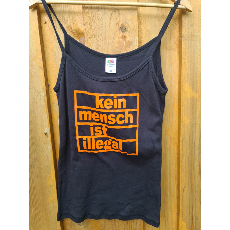 Kein Mensch ist illegal – FotL-Lady-Shirt - schwarz - Größe L - RESTPOSTEN