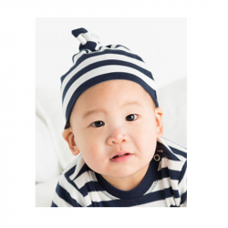 Babymütze geringelt mit Knoten - verschiedene Farben