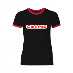 Antifas - tailliertes Contrast-Shirt tailliert schwarz/rot 
