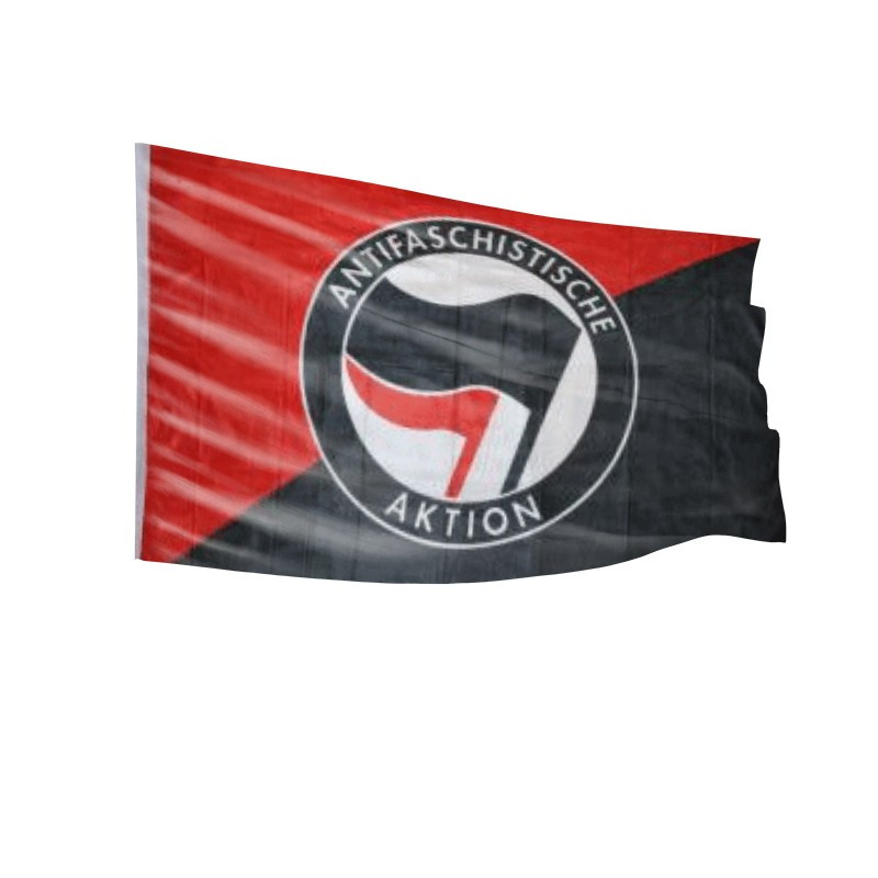Scharz/Rot - Antifa Logo - Fahne-